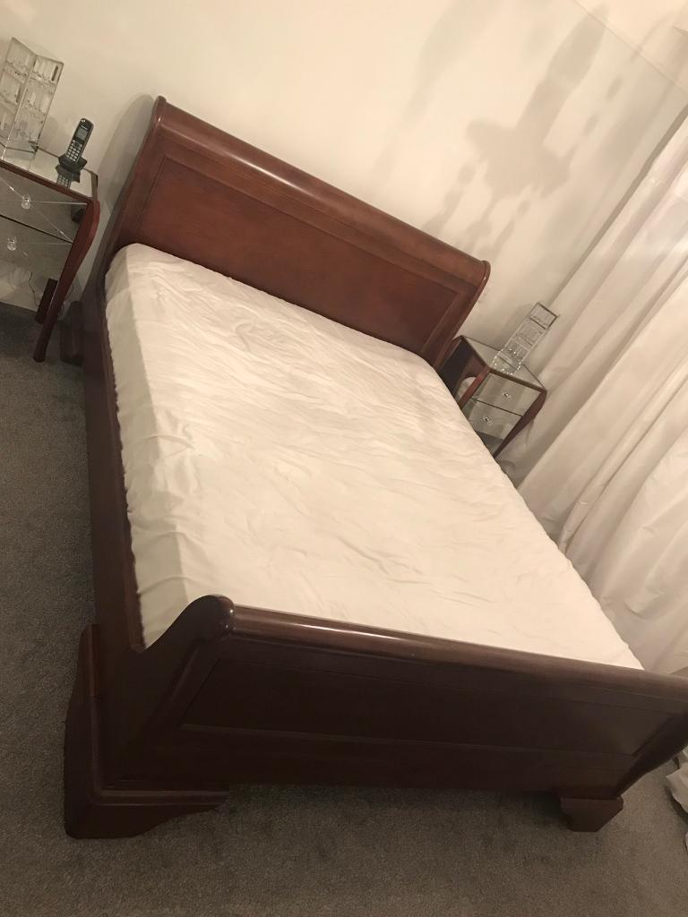 Sleigh Bed cherry wood John Lewis king size in Aughton, Lancashire