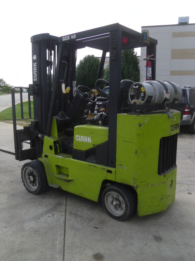 Used Cushion Forklift: Clark GCX40, 8000#