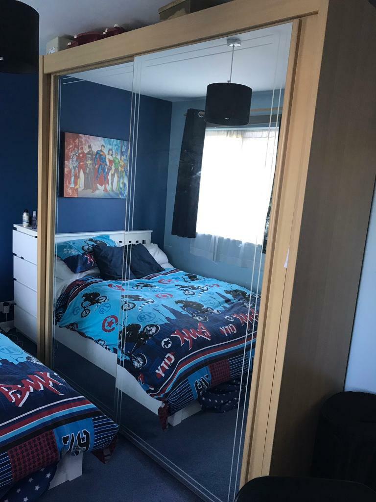 2m wide Harveys mirrored sliding wardrobes in Hedge End, Hampshire