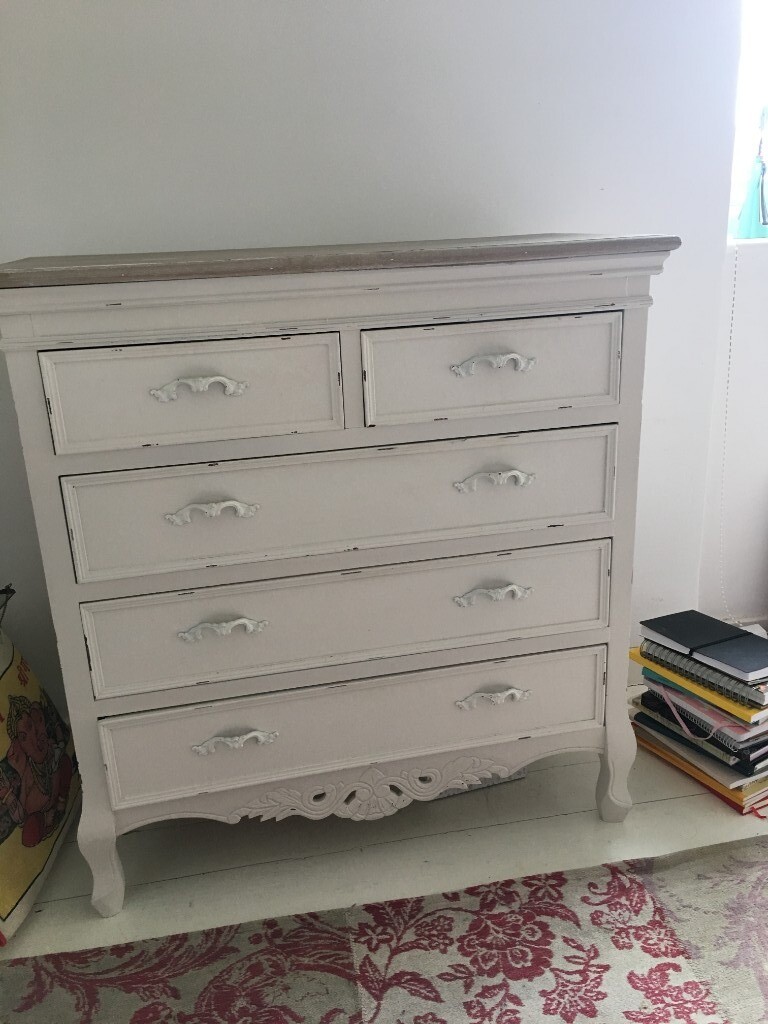 Shabby Chic Camille Ivory Chest Of Drawers Almost New Collection