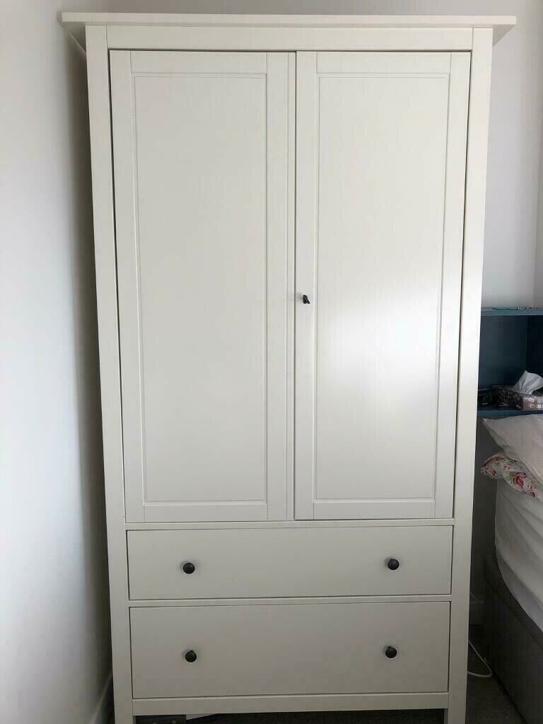 Ikea Hemnes Wardrobe with 2 Drawers in White in Murrayfield