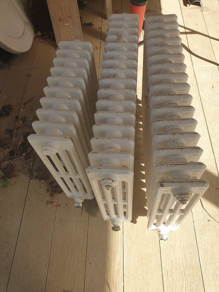 Cast iron radiators 4 column floor standing available in 2 sizes made by Roca in Coulsdon