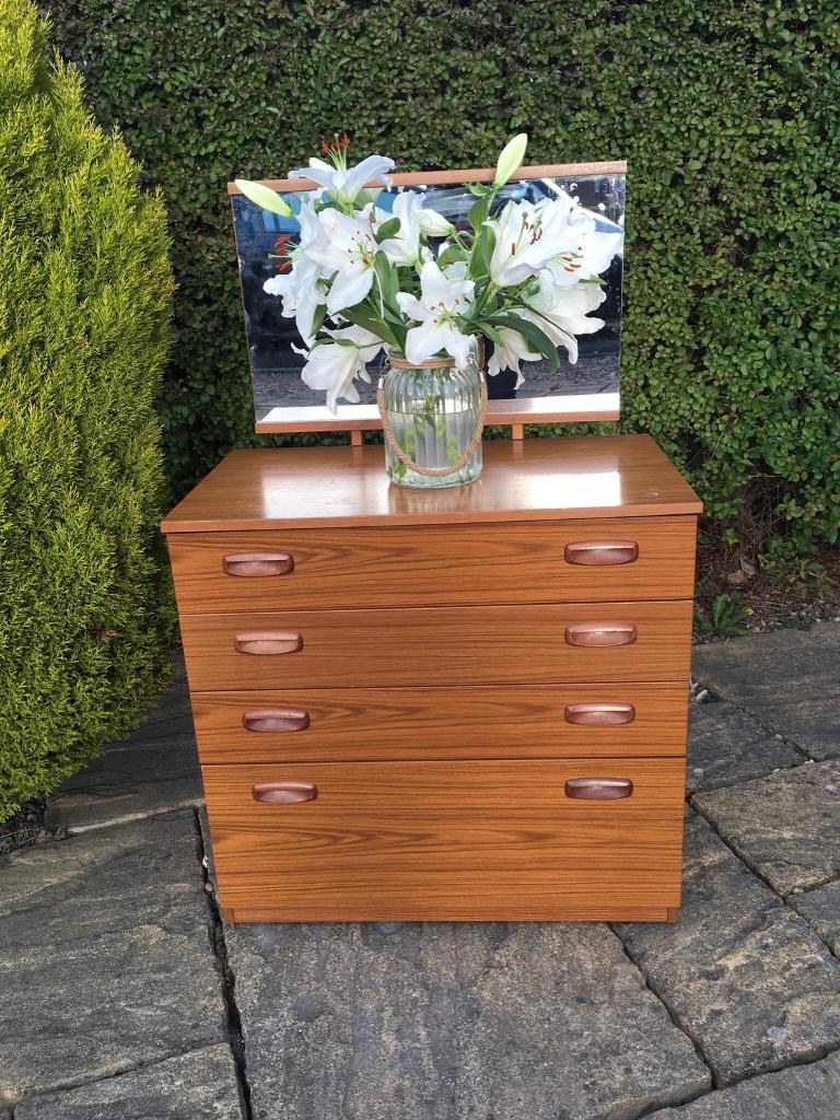Vintage SCHREIBER Chest of Drawers 1970s TEAK Mid Century RETRO in Batley, West Yorkshire