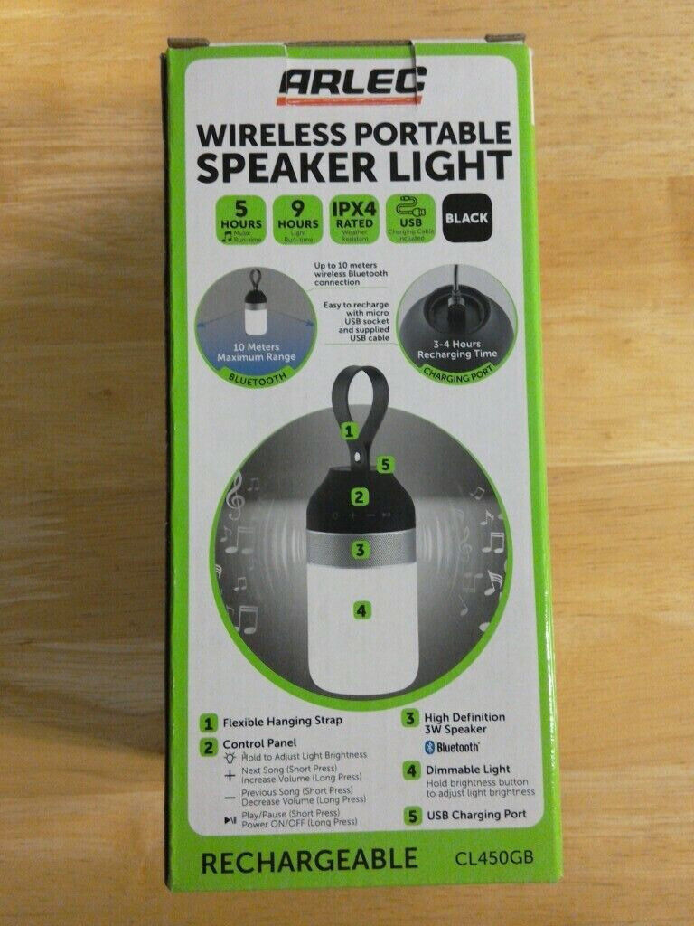 arlec rechargeable wireless portable speaker light bluetooth arlec rechargeable wireless portable speaker light bluetooth