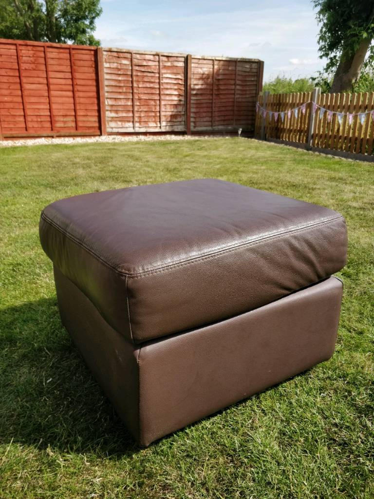 Brown leather footstool in Lincoln, Lincolnshire Gumtree