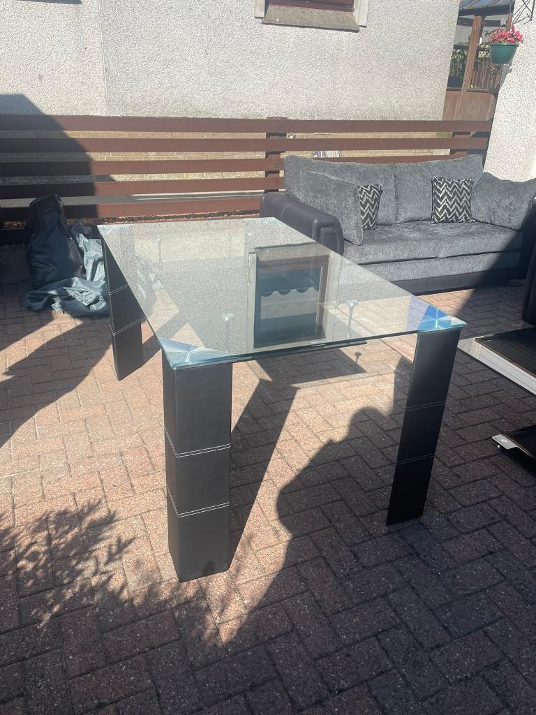 Glass dining table & 6 chairs | in Denny, Falkirk | Gumtree