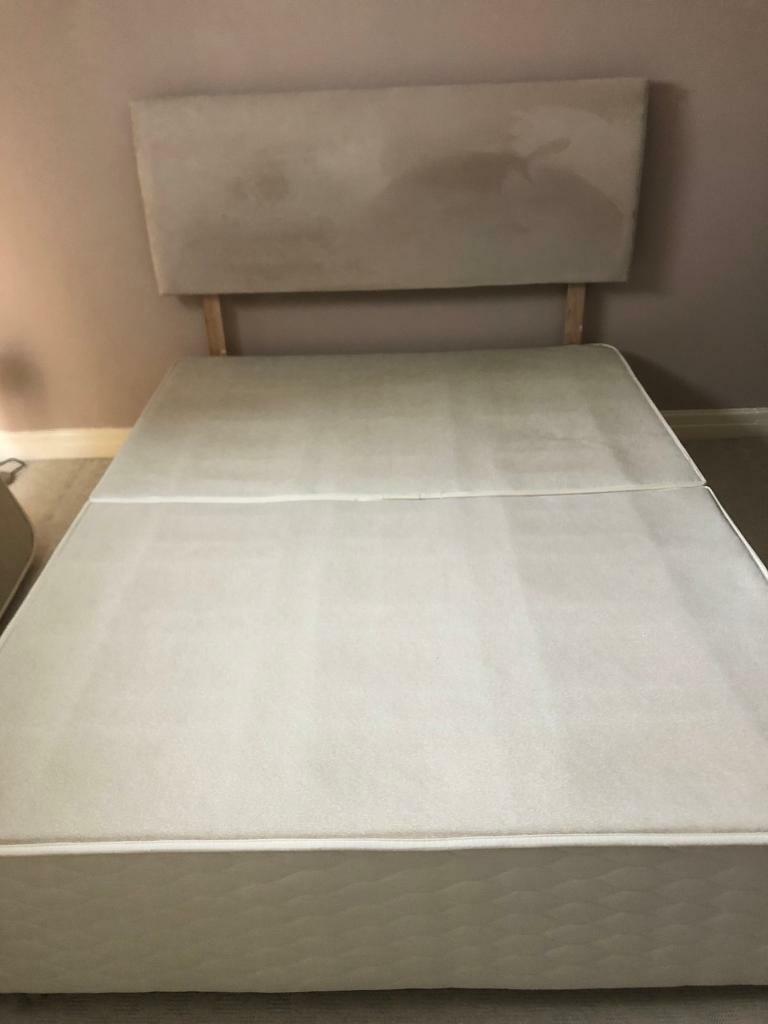 Sealy king size bed storage base , with suede luxury headboard