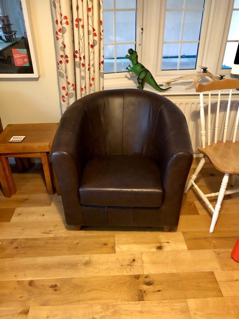 M&S Leather tub chair in Wimborne, Dorset Gumtree