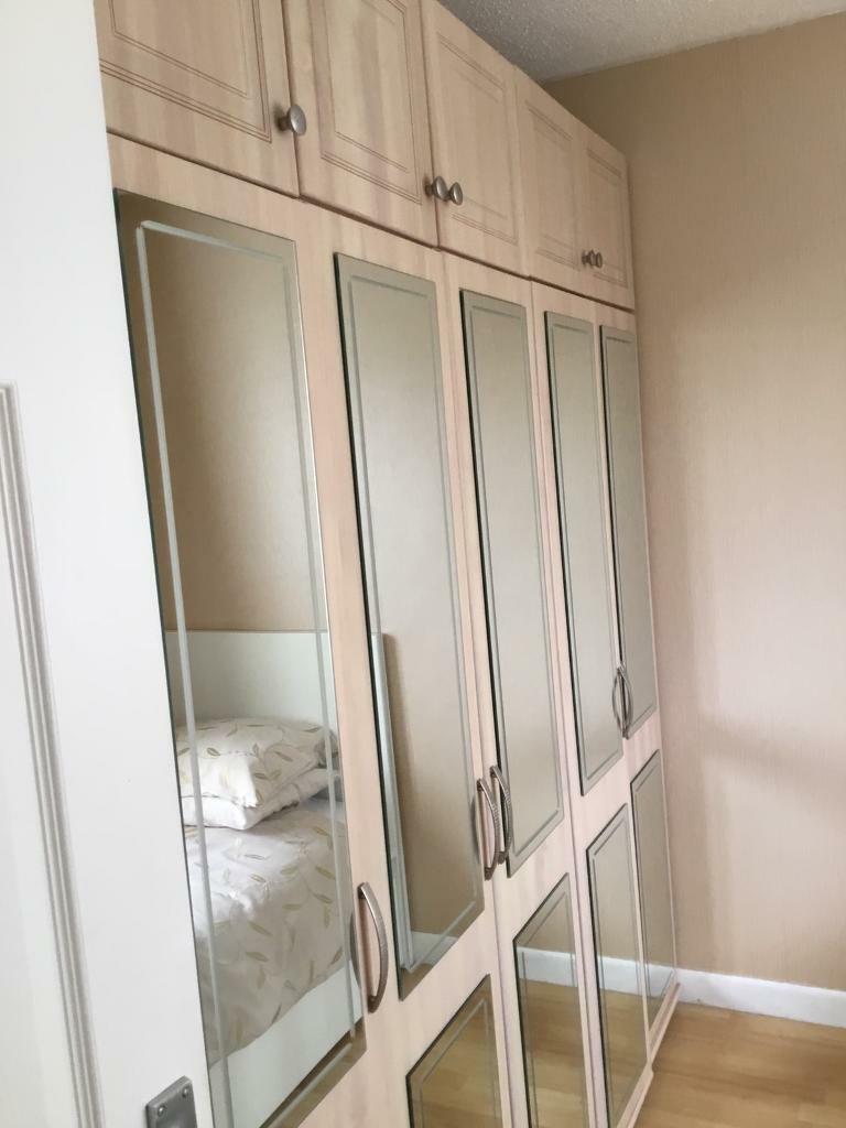 5 x SINGLE MIRRORED WARDROBES. TALL & LESS DEEP THAN USUAL. NOT FLAT