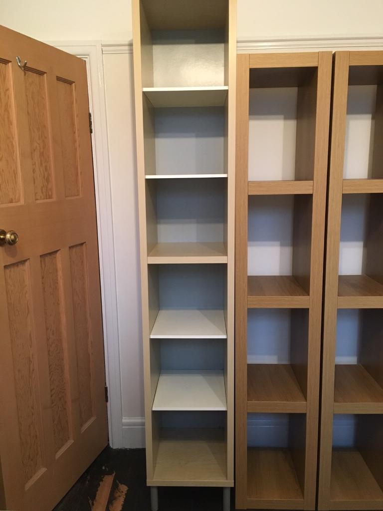 IKEA Birch and White Effect Narrow Bookcase / Shelving Unit in West