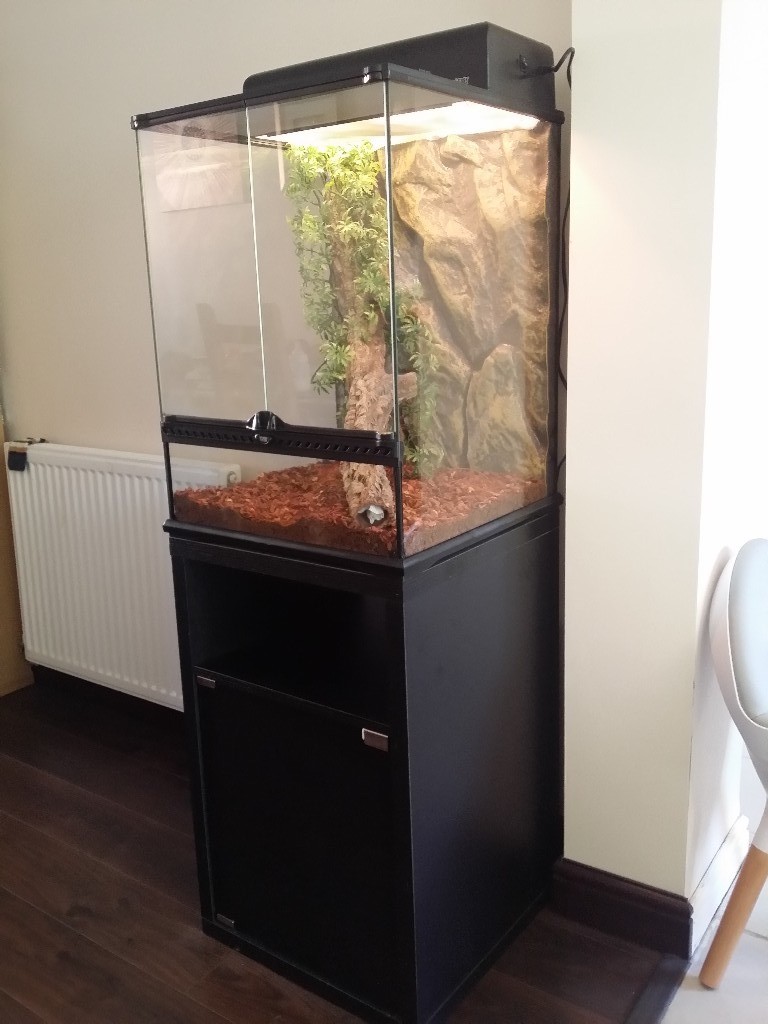 Exo Terra 45 x 45 x 60 cm high Vivarium with stand and top lighting