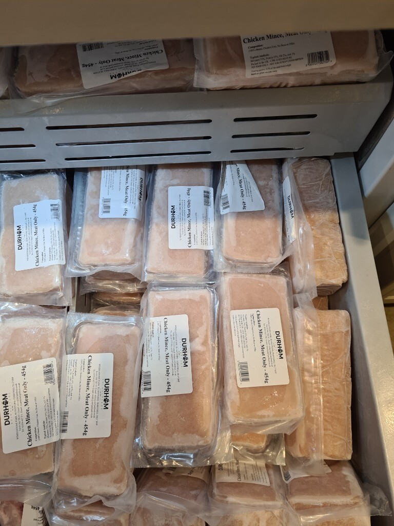 Durham animal feed raw dog food 50 packs chicken meat in