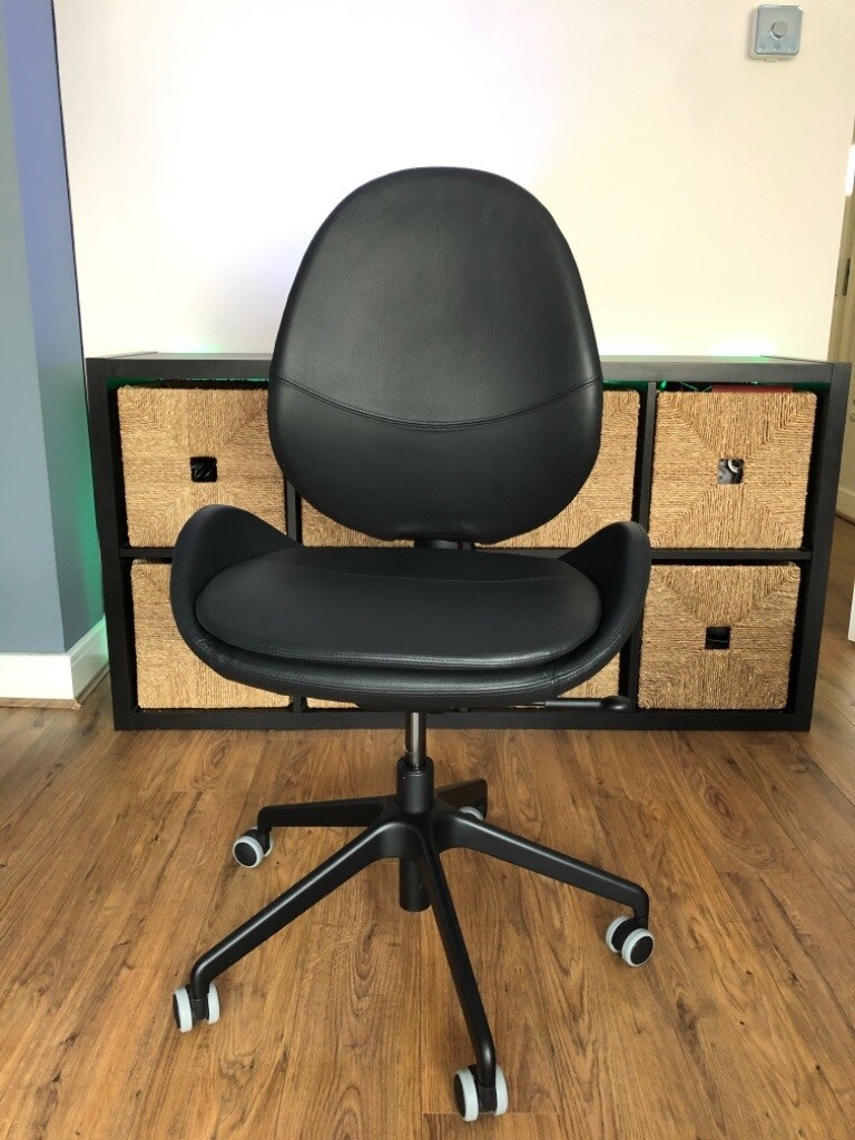 ikea hattefjÄll leather office chair like new  in hartley wintney  hampshire  gumtree