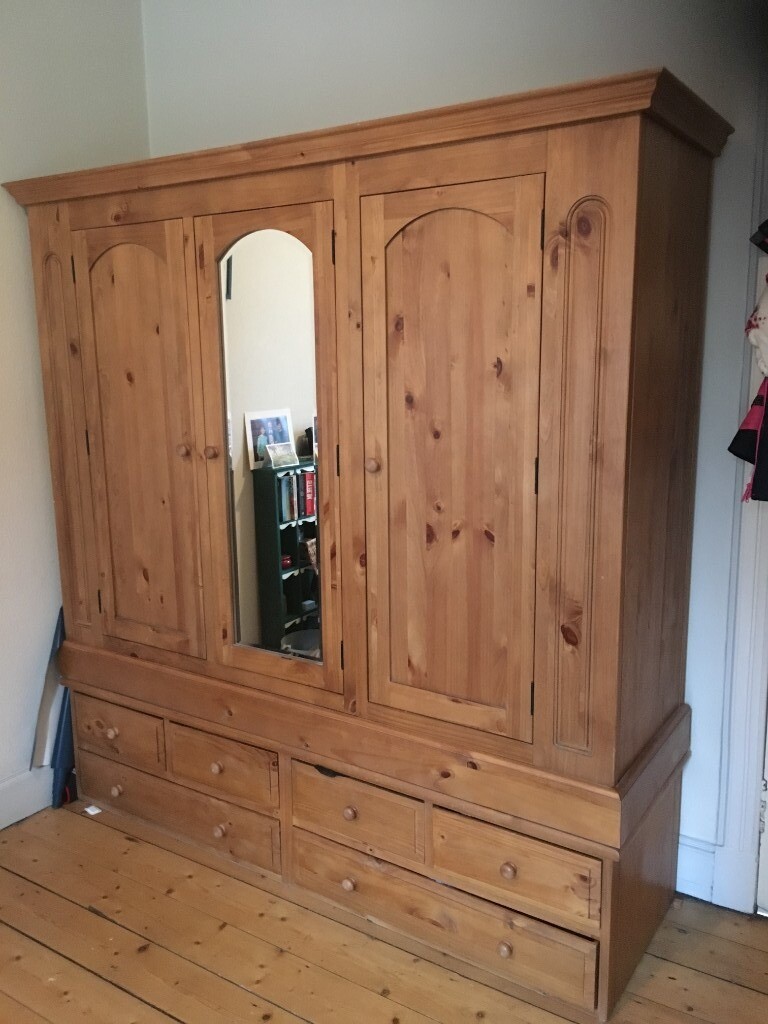 Large Pine Wardrobe Perfect For Tenement Flat Ibrox In