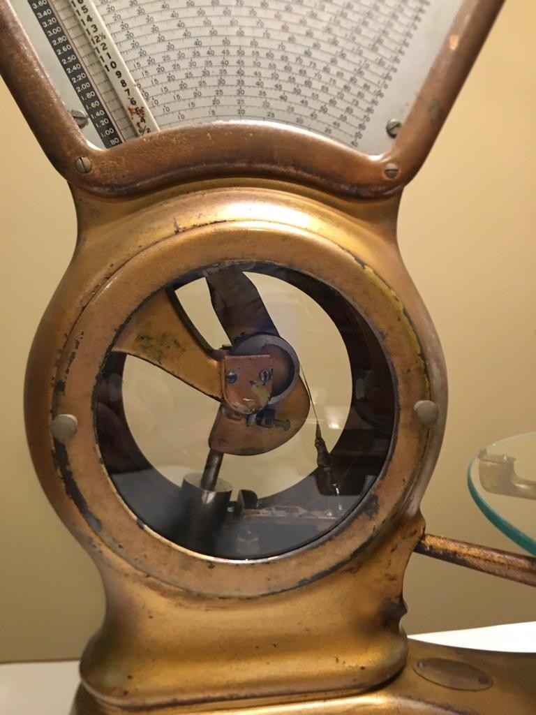 Antique Stimpson Computing Scale, Mercantile Brass 10 lbs, Patented 1907 Aug 20