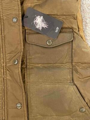 Pre-owned Filson Womens Hooded Down Cruiser Vest Shelter Cloth Waxed Cotton Canvas M Olive In Green