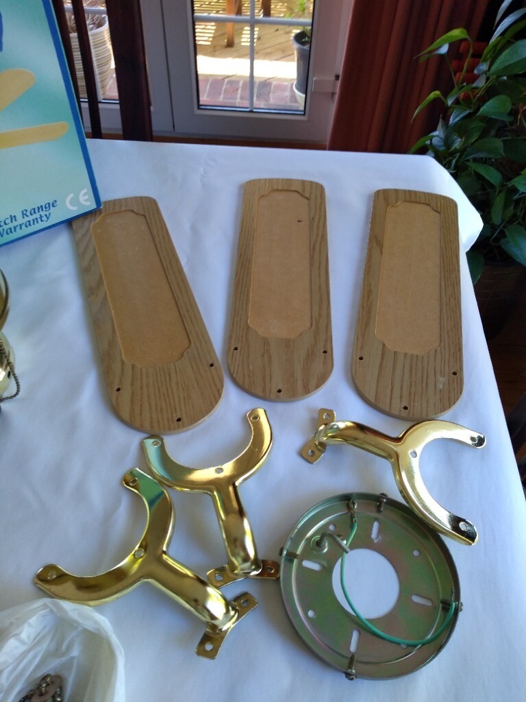 Brass coloured ceiling fan | in Storrington, West Sussex | Gumtree