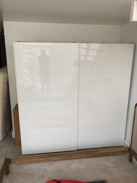 White Large Double Wardrobe Sliding Doors Storage And Hanging