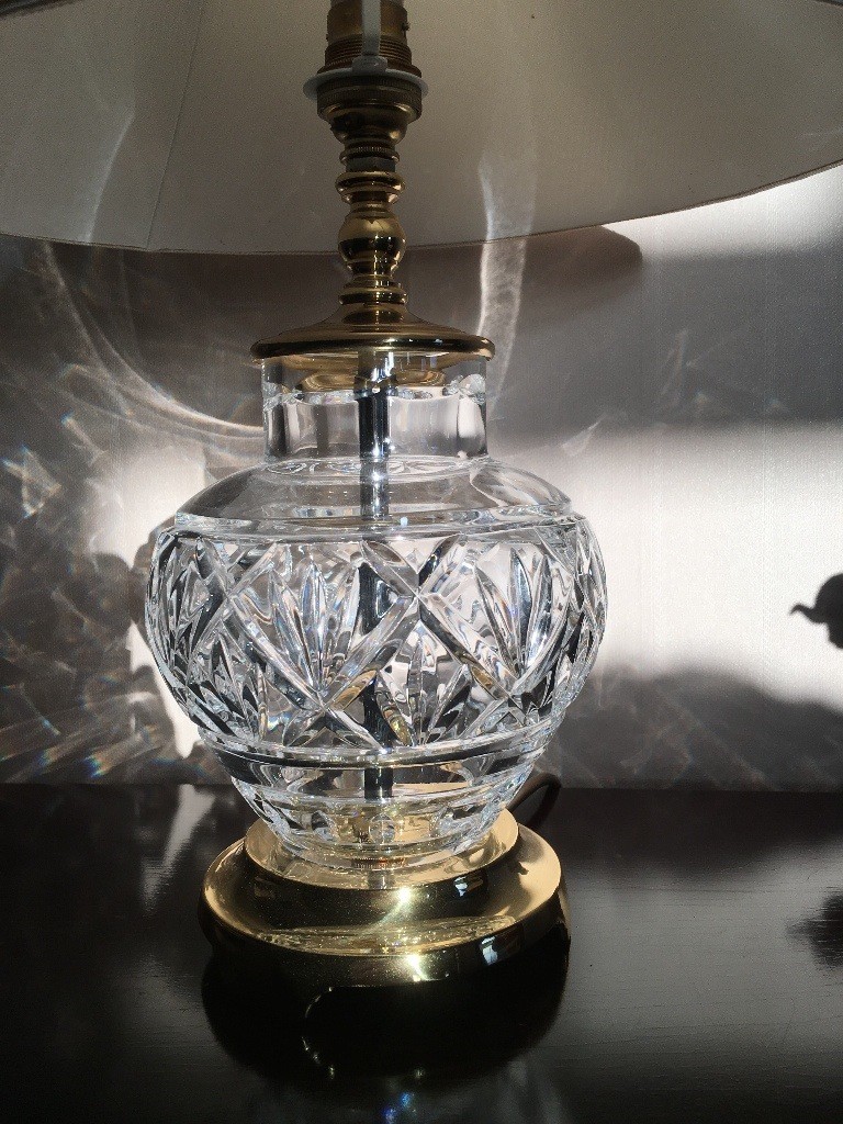 WATERFORD CRYSTAL LAMP BASE & CREAM SHADE in Ballymena, County Antrim