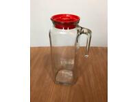Vintage 60s 70s Italian Glass Jug Carafe Juice Water Pitcher Airtight