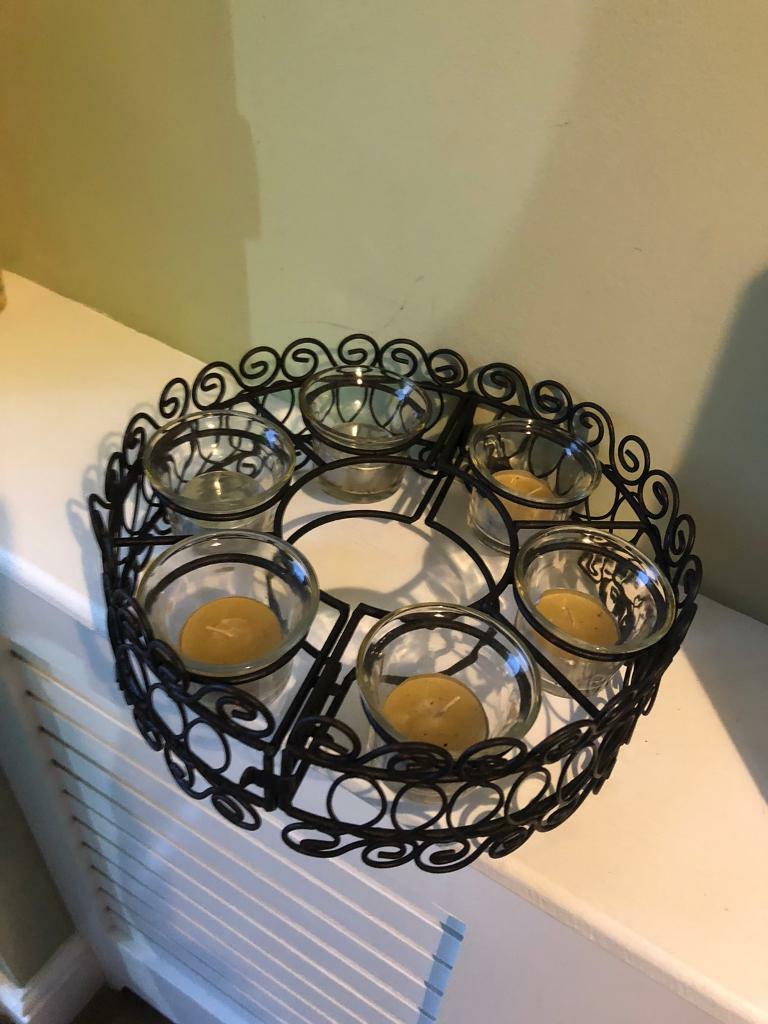 wrought iron candle garden table center piece decoration in Boughton