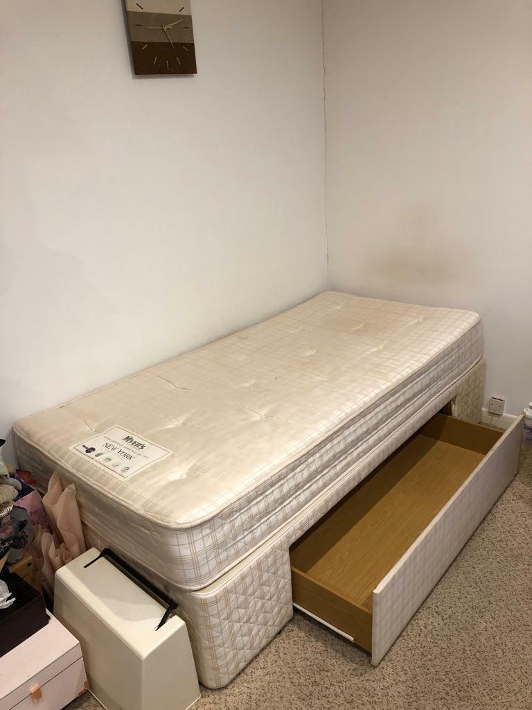 Myer’s single bed with drawer divan. As new condition. Orthopaedic