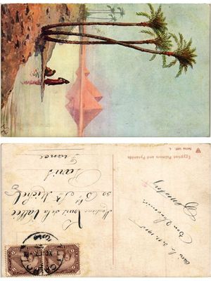 CPA AK EGYPT Egyptian Palmers and Pyramids (421901)