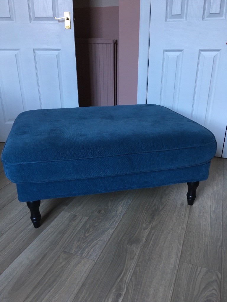 Stocksund ikea footstool, tallmyra blue. Great condition. in