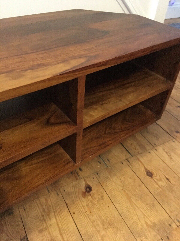 John Lewis Wooden Walnut Corner Tv Cabinet Unit Storage Hifi