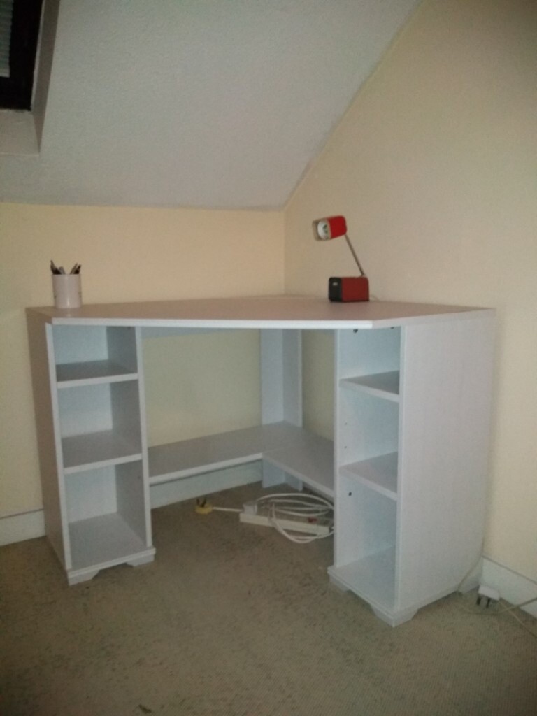 White IKEA " corner desk (hardly ever used) in Putney