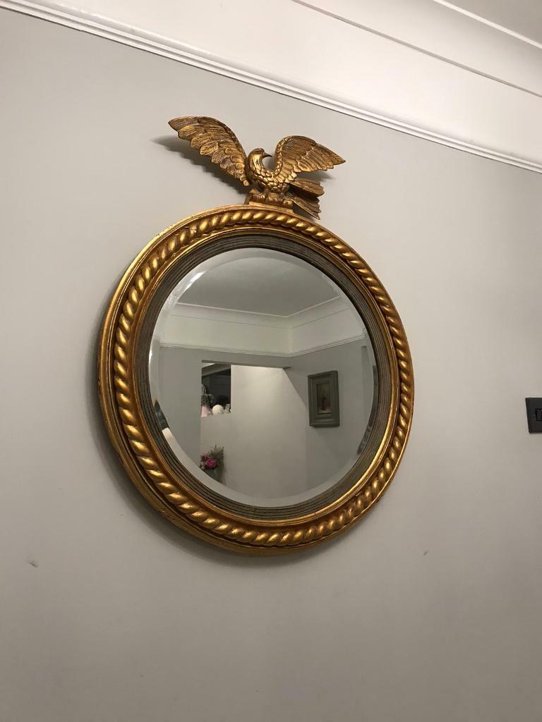 Large antique gilt framed, bevelled edge eagle mirror in Eastleigh