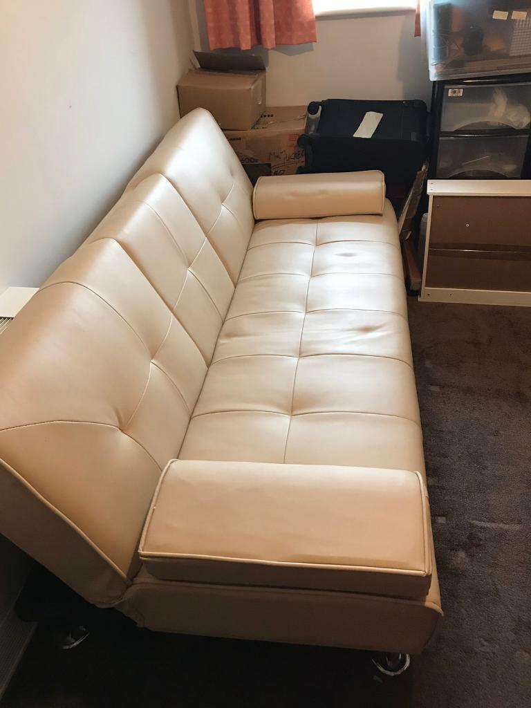 Cream leather bed sofa in Coventry, West Midlands Gumtree