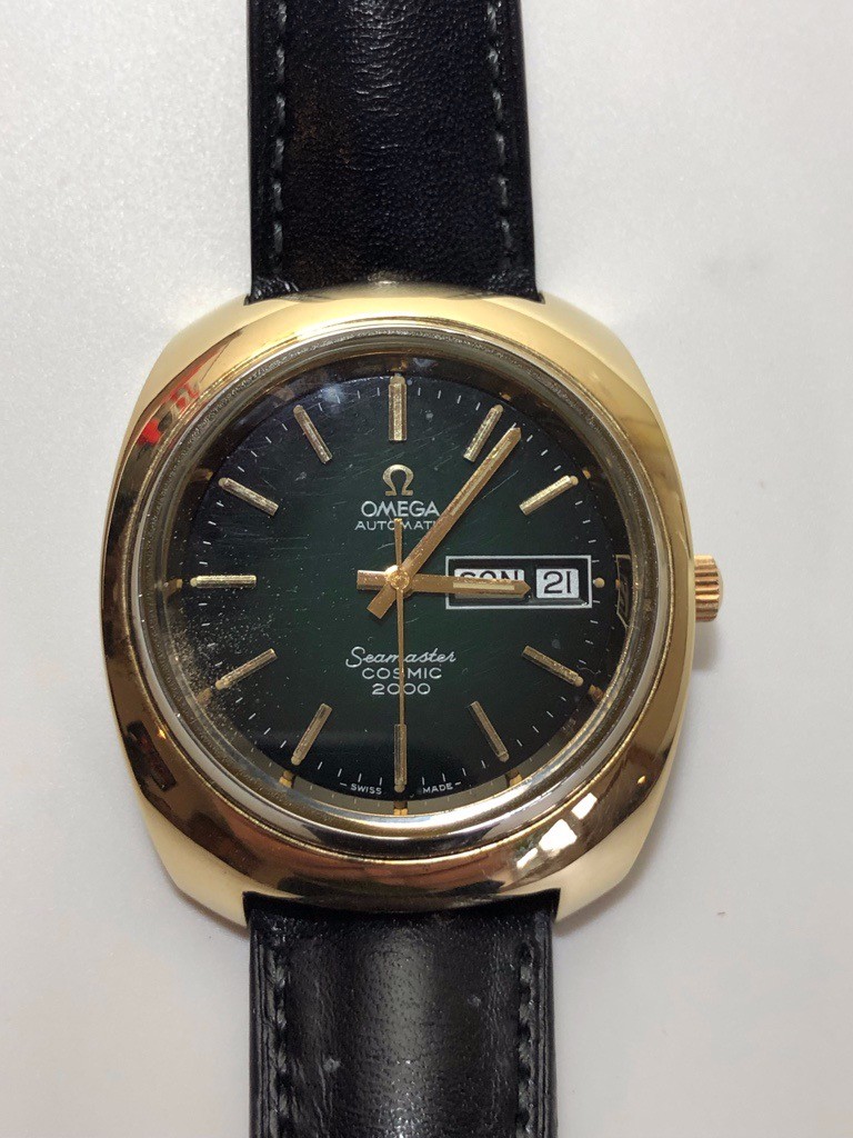 Gold 39mm Omega Seamaster Cosmic 2000 with Green dial Day Date in Hampshire Gumtree