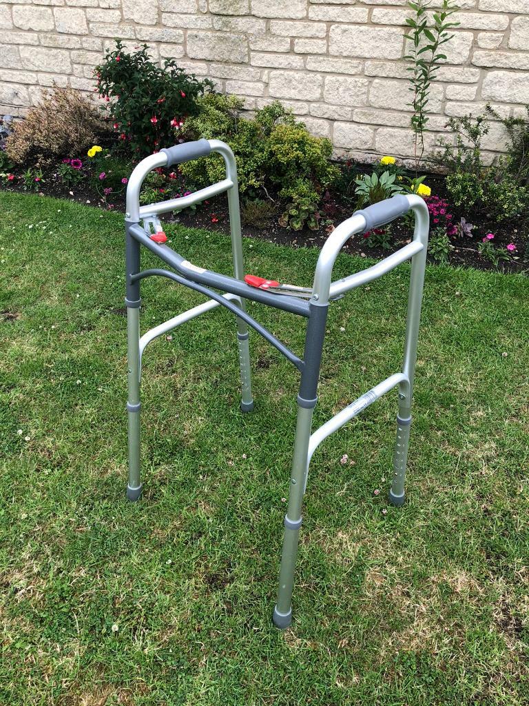 Folding Zimmer frame height adjustable mobility aid in Whitchurch
