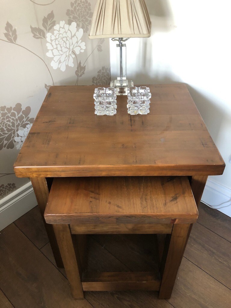 Solid oak nest of tables bought from Next in Holywood, County Down