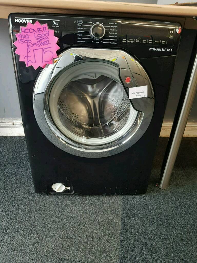 HOOVER 9KG LOAD 1500 SPIN WASHING MACHINE IN BLACK in Bolton