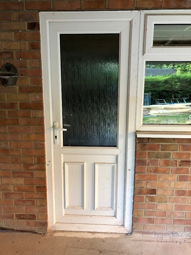 UPVC Door with obscure glass size 1981mm x 762mm in Oakwood