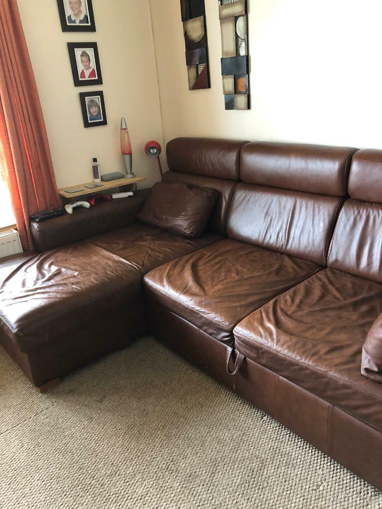 Leather sofa bed with chairs and storage | in Farnborough, Hampshire | Gumtree Leather sofa bed with chairs and storage | in Farnborough, Hampshire | Gumtree