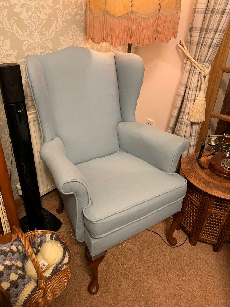 Parker knowles wingback chair armchair blue in Aberdeen Gumtree