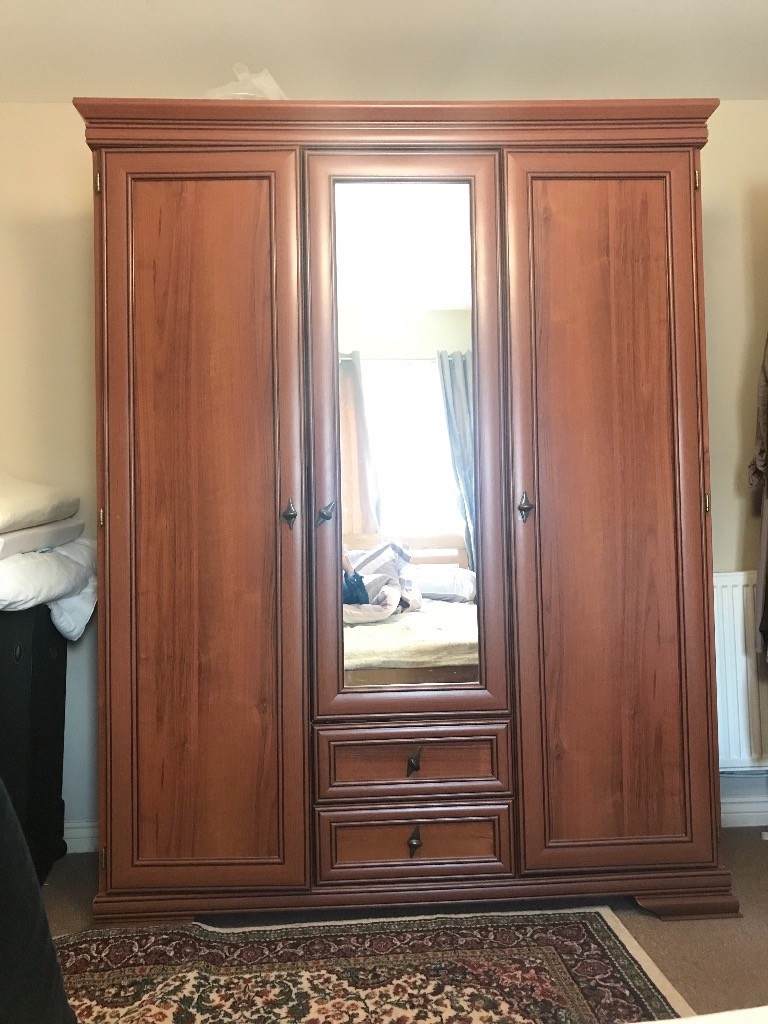 Solid wood wardrobe with mirror Cardiff in Newport Gumtree