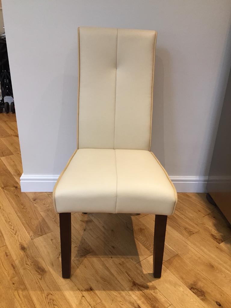 4 x cream leather look dining chairs in Whitchurch, Cardiff Gumtree