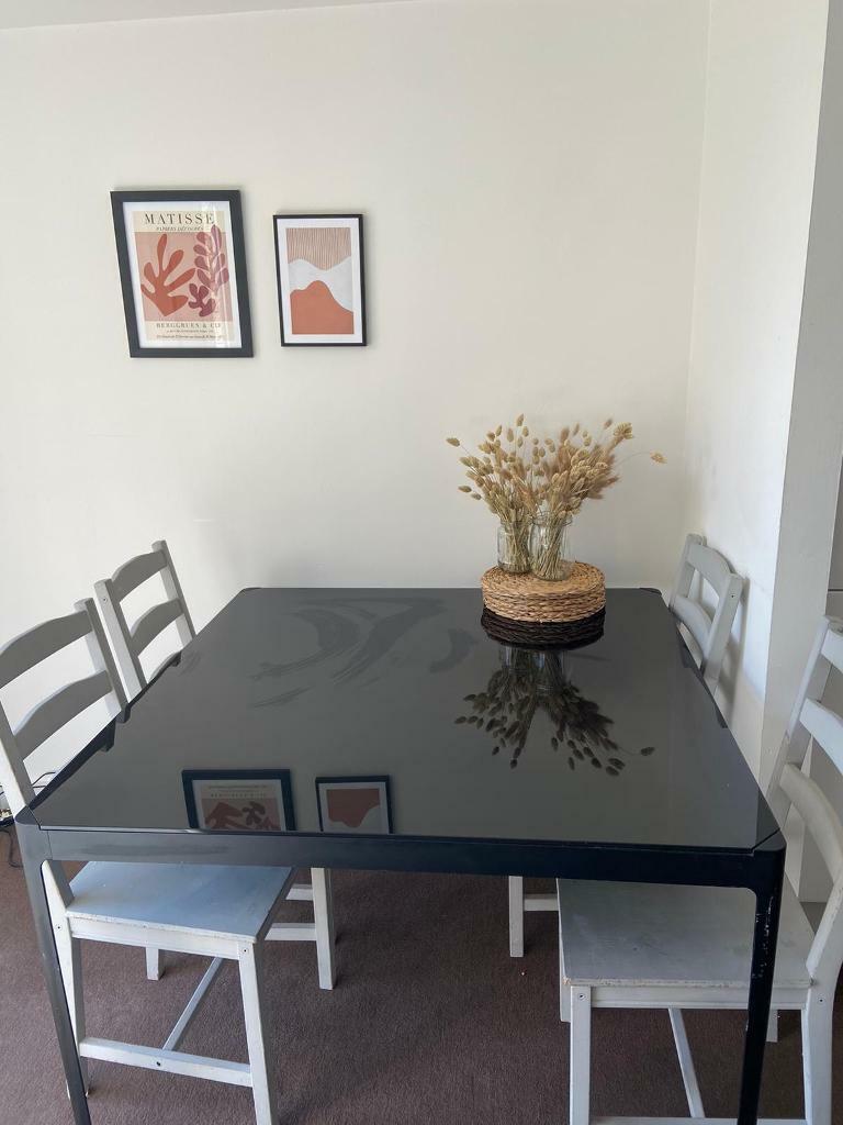 Ikea Black Glass Square Table In Burntisland Fife Gumtree