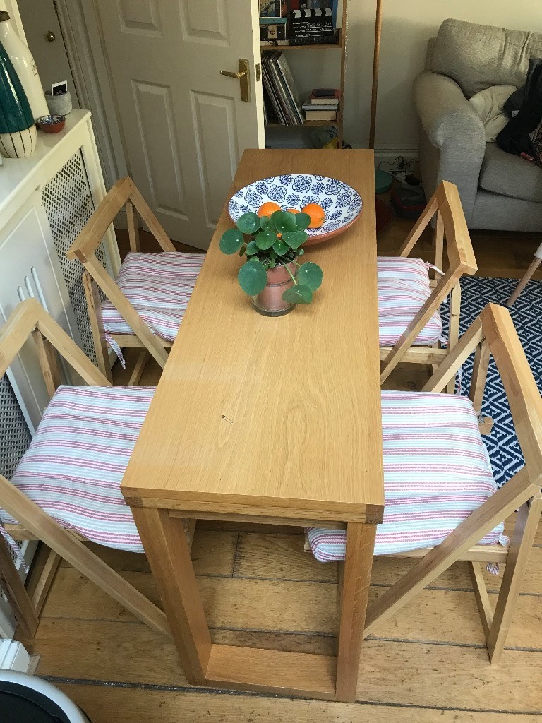 4 x Oak Folding Dining Chairs. Used. in Hammersmith, London Gumtree