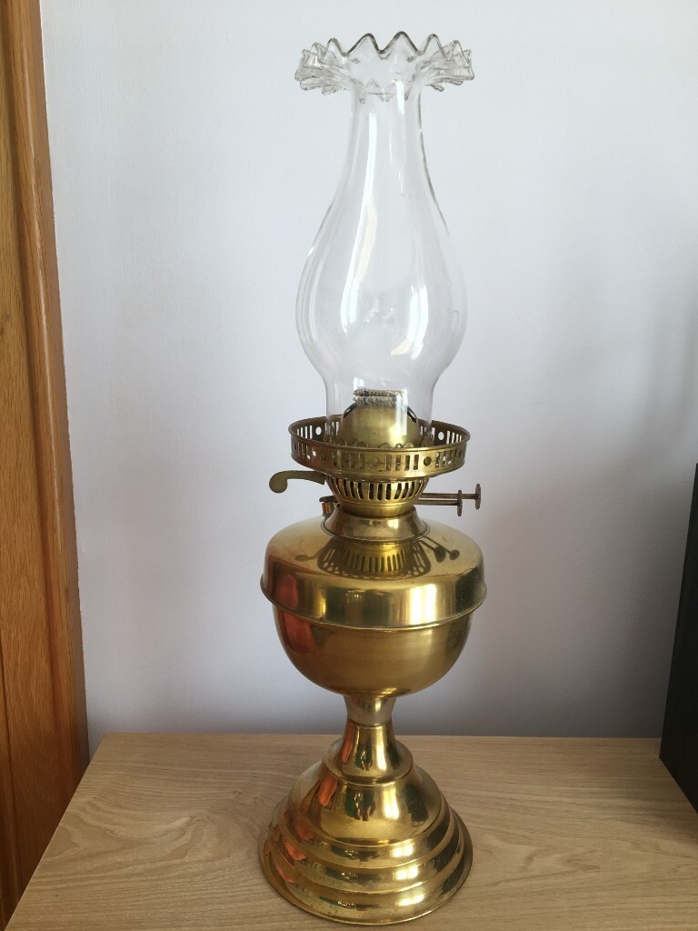 Antique Brass Lamp with Glass Chimney in Magherafelt, County