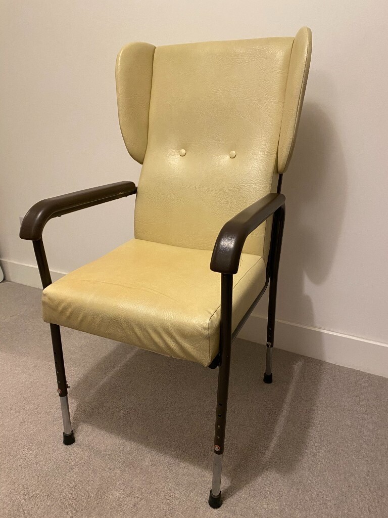 Adjustable vinyl covered wingback chair for the elderly in Shepherds