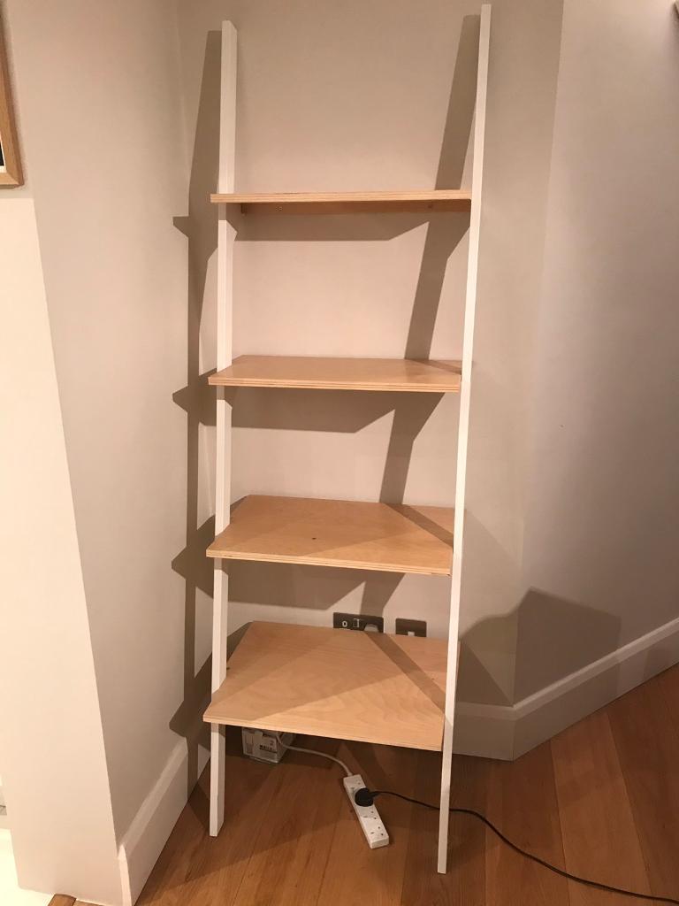 Ladder Shelving unit Habitat Jai Narrow Bookcase Ladder White in