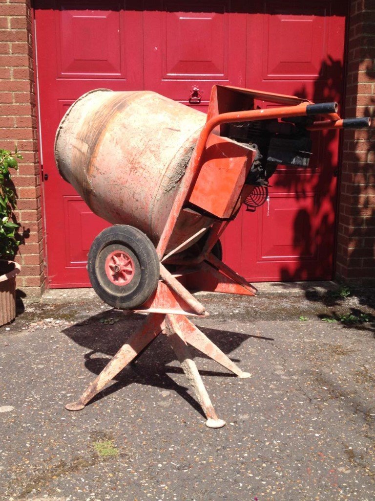 Belle petrol engine cement mixer with stand. Good working order. King's