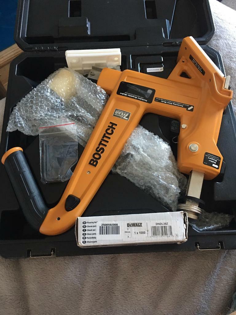 Bostitch MFN201 Ratchet Floor Nailer + DeWalt Flooring Nails in