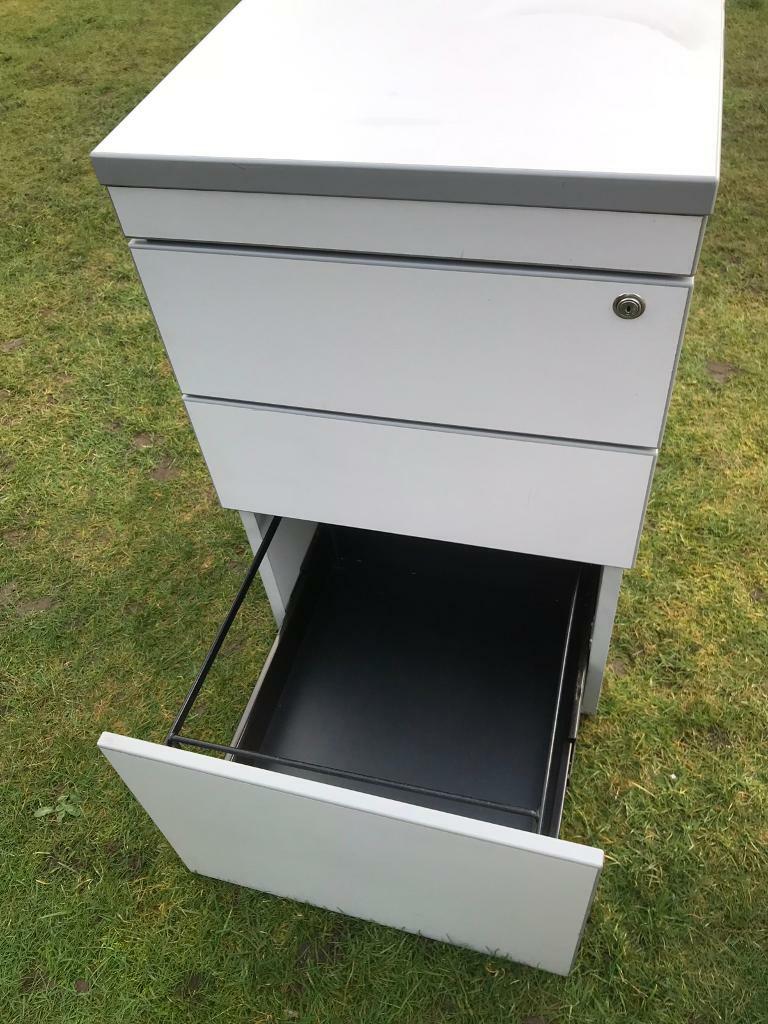 Grey wood three drawer filing (can deliver) in Norwich