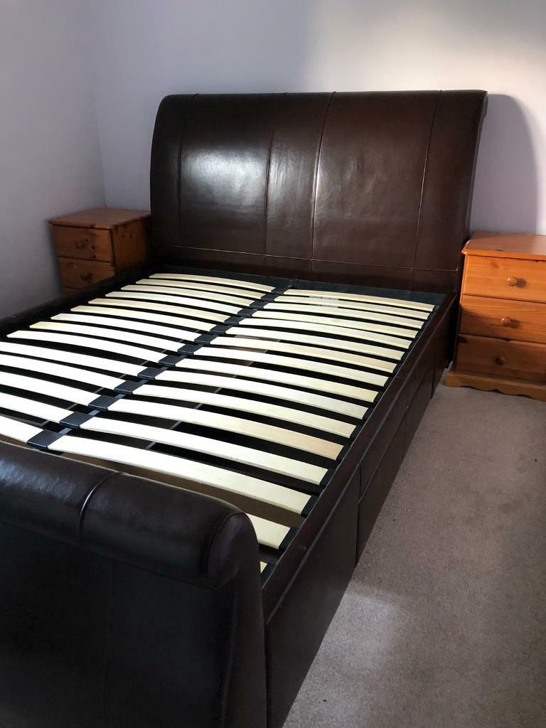 King size leather sleigh bed in Taunton, Somerset Gumtree
